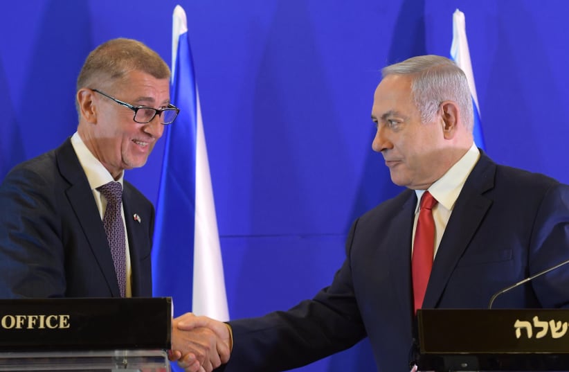 Prime Minister Benjamin Netanyahu meets with Czech Prime Minister Andrej Babiš (photo credit: BEN GERSHOM / GPO)