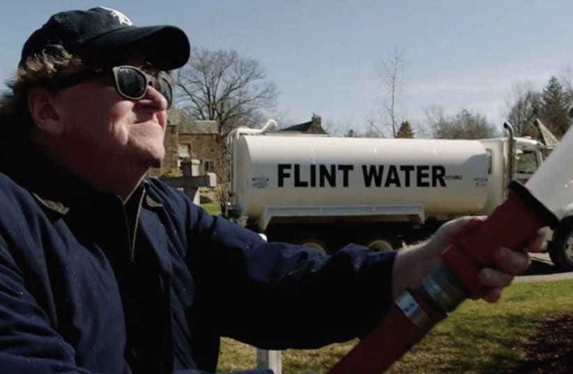 FILMMAKER MICHAEL MOORE in the documentary ‘Fahrenheit 11/9.’ (photo credit: Courtesy)
