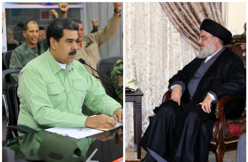 Nicolas Maduro (L) and Hassan Nasrallah (R) (photo credit: REUTERS)