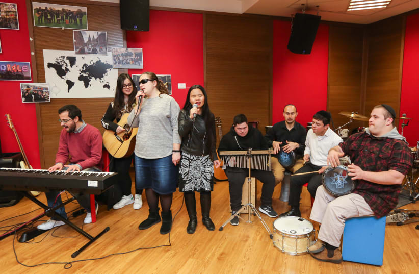 The Shalva Band rehearses in Jerusalem last week. (photo credit: MARC ISRAEL SELLEM/THE JERUSALEM POST)