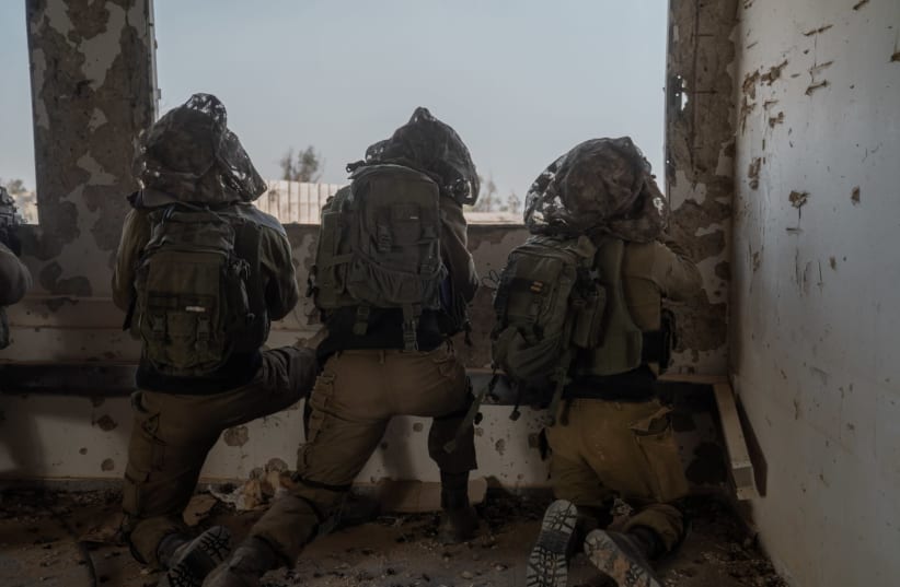Soldiers taking part in an IDF drill simulating war with Hamas (photo credit: IDF SPOKESPERSON'S UNIT)