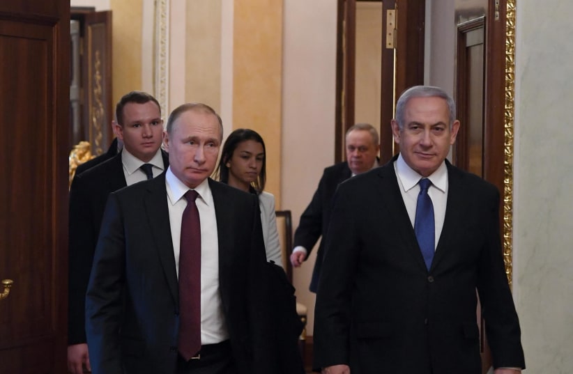 Russian President Vladimir Putin and Prime Minister Benjamin Netanyahu  (photo credit: HAIM ZACH/GPO)