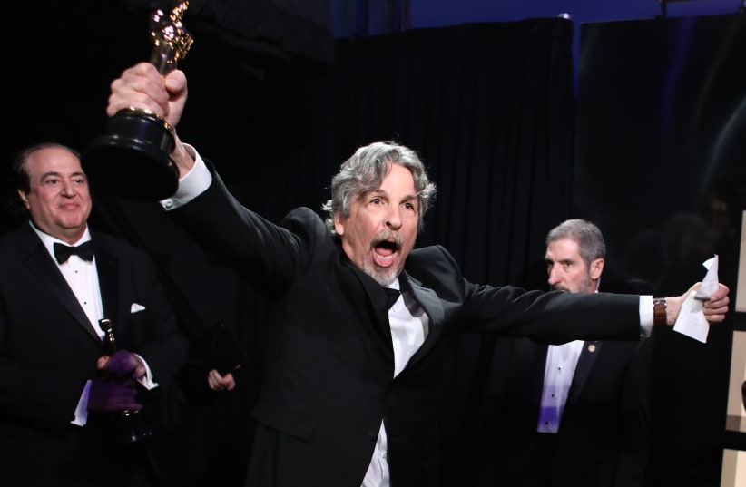 Oscars Backstage - Hollywood, Los Angeles, California, U.S., February 24, 2019. "Green Book" director Peter Farrelly reacts (photo credit: MATT SAYLES/A.M.P.A.S)