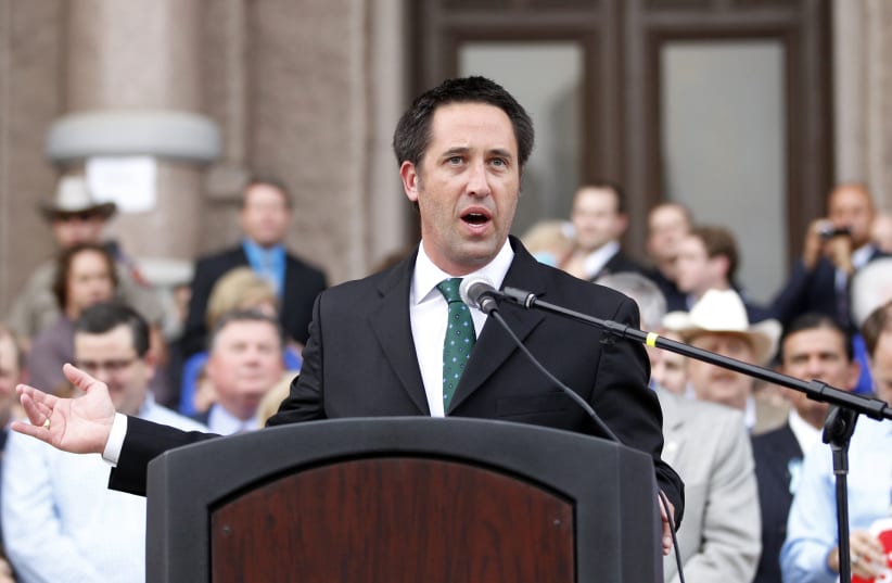 Texas Republican State Senator Glenn Hegar, one of the sponsor of the abortion bill SB1, speaks during an anti-abortion rally at the State Capitol in Austin, Texas, July 8, 2013. The political battle in Texas over proposed restrictions on abortion resumes on Monday with a rally by abortion opponents (photo credit: MIKE STONE/REUTERS)