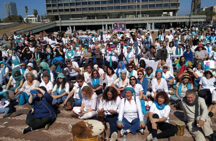 Women Wage Peace in Rabin Square in Tel Aviv Friday (photo credit: WOMEN WAGE PEACE)