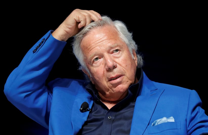 New England Patriots owner Robert Kraft attends a conference at the Cannes Lions Festival in Cannes, France, June 23, 2017 (photo credit: ERIC GAILLARD/REUTERS)