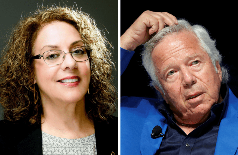 A picture of Rivka Carmi (Left), and Robert Kraft (Right) (photo credit: Courtesy)
