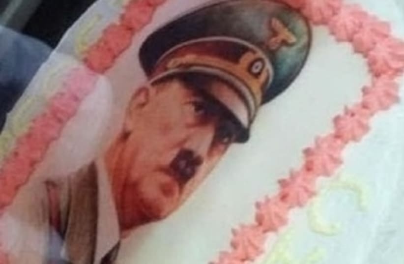 A cake bearing the portrait of Hitler was served at the Birthday of an Italian teenager  (photo credit: SIMON WIESENTHAL CENTRE)