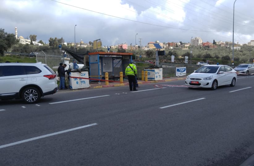 Ariel Junction after a reported terror attack, March 17th, 2019 (photo credit: RAFI AVITAL/TPS)
