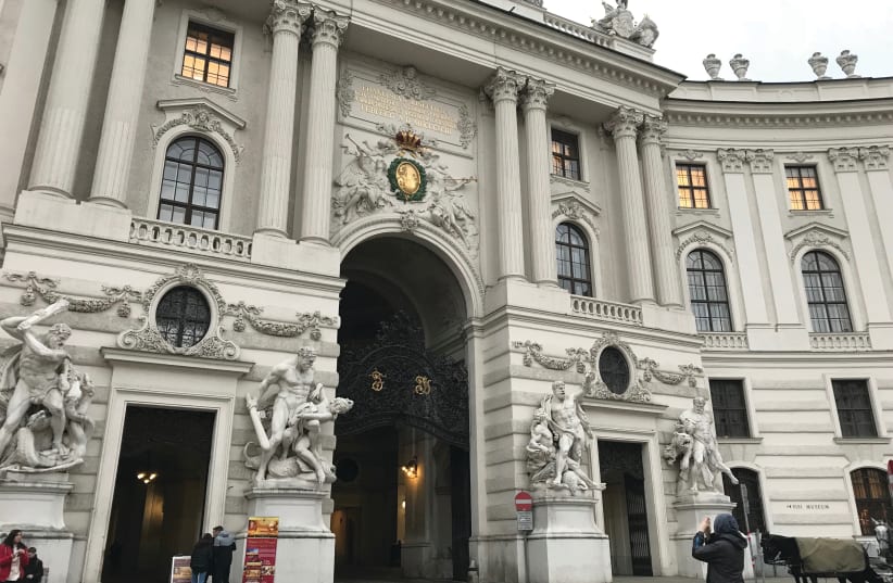 THE INNERER BURGHOF is the largest inner castle courtyard at the Hofburg in Vienna (photo credit: NATASHA VALK)