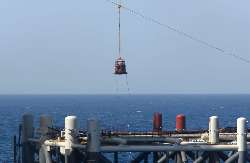 A natural gas platform of the coast of Israel. (photo credit: REUTERS)