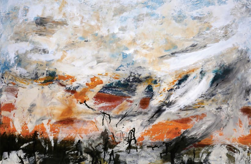 VADIM LIDIN ‘A storm of Epic Proportions’ – acrylic and ink on canvas, 100 cm x 70 cm (photo credit: VADIM LIDIN)