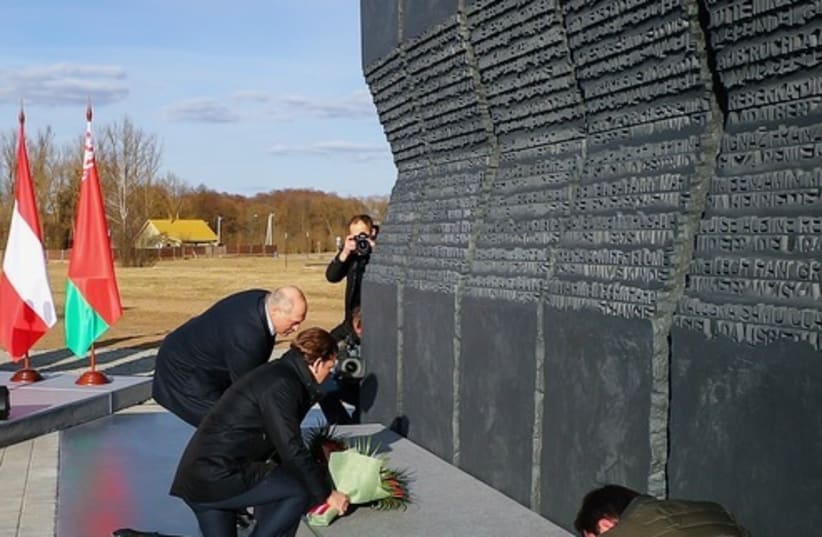 Chancellor Sebastian Kurz at the memorial "The Massif of Names" in Belarus  (photo credit: ARNO MELICHAREK)