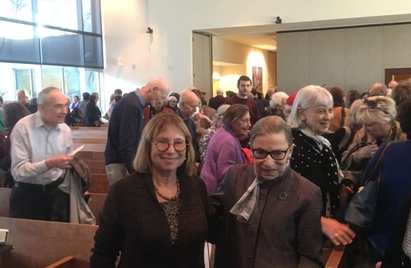 Supreme Court Justice Ruth Bader Ginsburg and Fania Oz-Salzberger on Sunday (photo credit: DANNIELLE BLUMENTHAL)