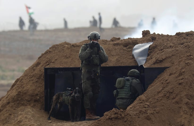 ISRAELI SOLDIERS conducting a routine mission. (Reuters) (photo credit: REUTERS)