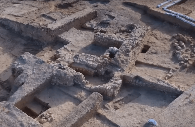 Second Temple era excavation site in Beersheba (photo credit: SCREENSHOT VIA EMIL ALAGEM/ISRAEL ANTIQUITIES AUTHORITY)