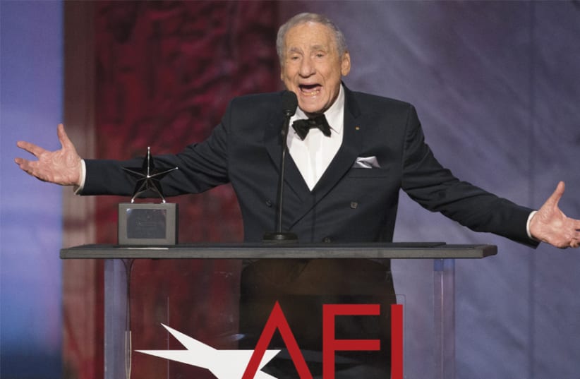MEL BROOKS speaks at an awards ceremony in 2015. (photo credit: MARIO ANZUONI/REUTERS)