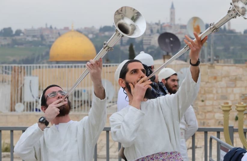 People reenacting the Passover celebrations in Jerusalem  (photo credit: EYTAN ELHADAZ/ TPS)