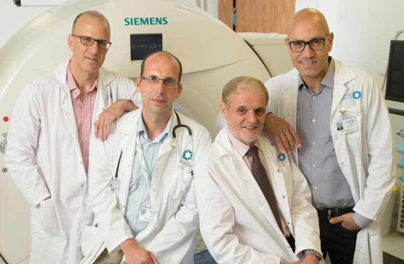 SENIOR PHYSICIANS in Shaare Zedek’s Helmsley Neurological Institute: (left to right) Dr. Nevo Margalit, Dr. Roni Eichel, Prof. Natan Bornstein and Dr. Yaakov Amsalem. (photo credit: JARED BERNSTEIN)