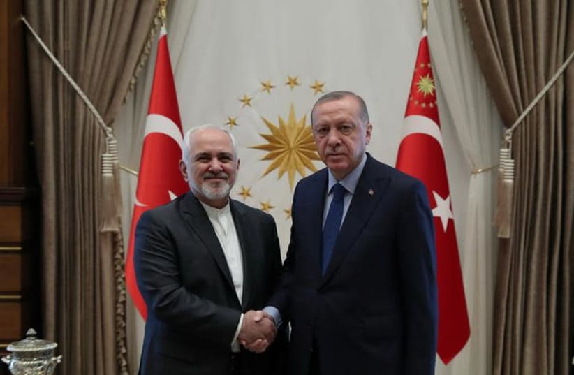 urkish President Tayyip Erdogan meets with Iranian Foreign Minister Mohammad Javad Zarif in Ankara, Turkey (photo credit: REUTERS)