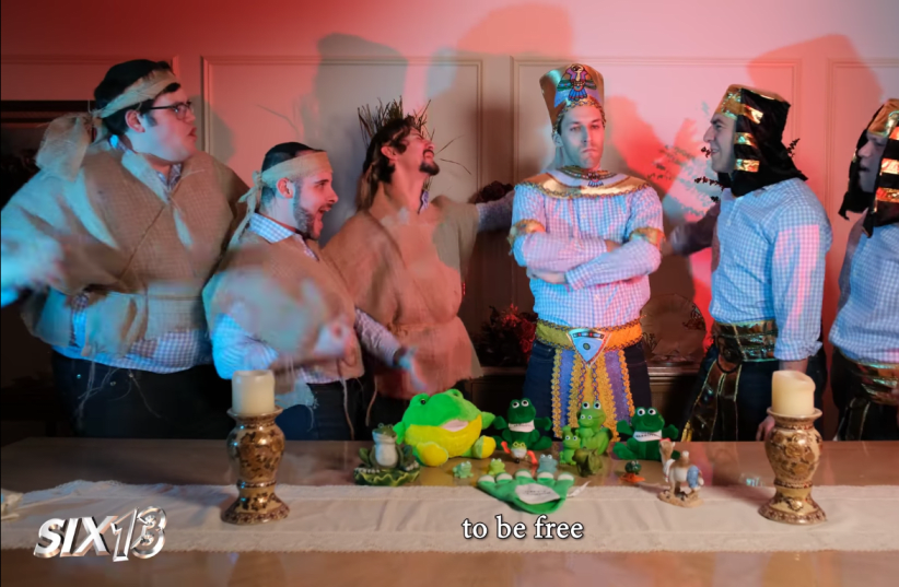 The Six13 group in 'A Lion King Passover.' (photo credit: screenshot)