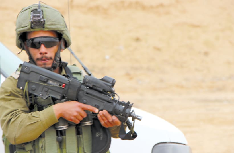 A day training with Israeli-Arab soldiers who play a key role defending the Gaza border (photo credit: JONATHAN SPYER)