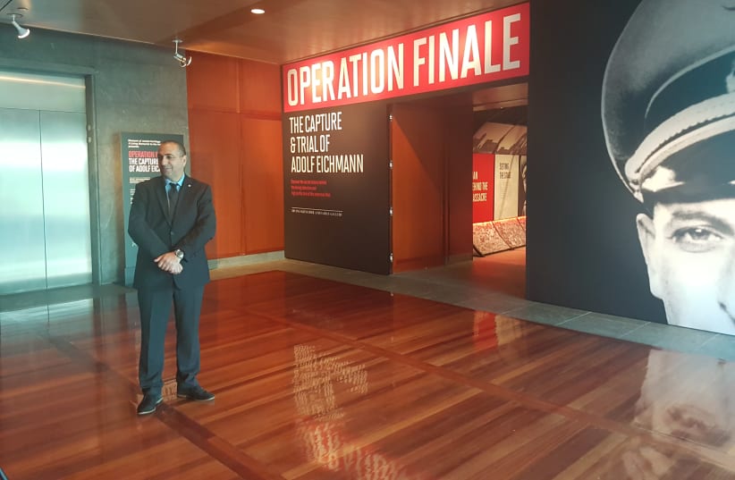 Avner Avraham at the opening of the Operation Finale exhibit in the Museum of Jewish Heritage in 2017. (photo credit: Courtesy)