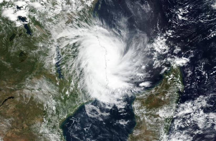 Tropical Cyclone Kenneth approaches the coast of Mozambique (photo credit: REUTERS)