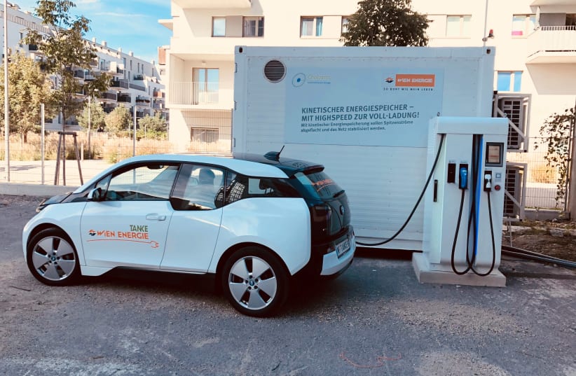 A Chakratec electric vehicle charging station in Vienna, Austria (photo credit: CHAKRATEC)