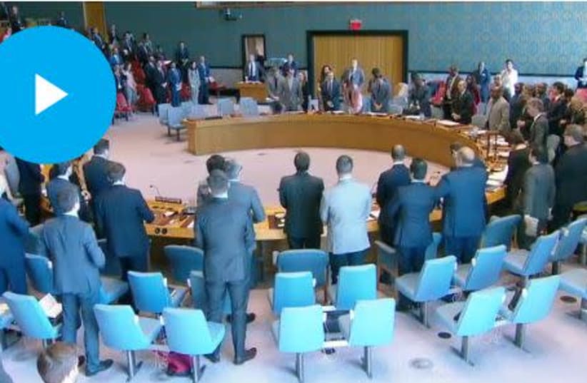 UNSC observes moment of silence (photo credit: screenshot)