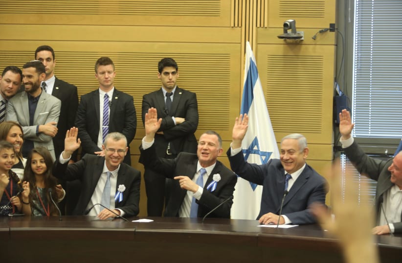 Likud members at swearing in of 21st Knesset (photo credit: MARC ISRAEL SELLEM)