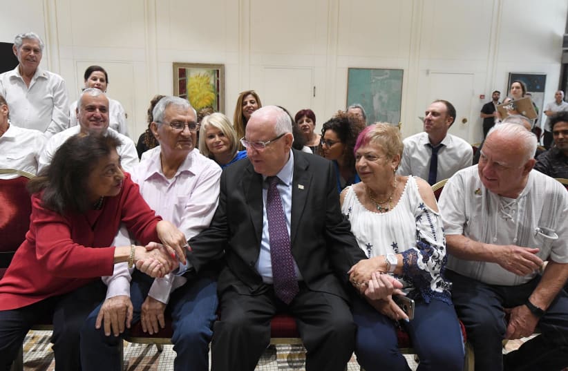 President Reuven Rivlin hosts bereaved families and heads of Yad Labanim branches (photo credit: MARK NEIMAN)
