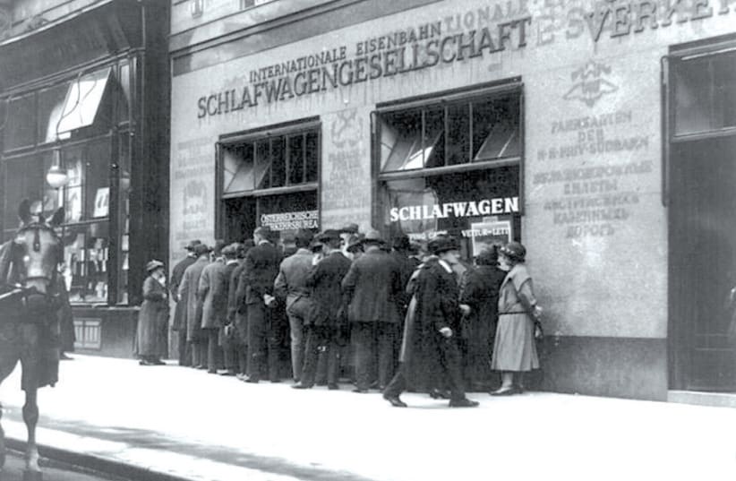 SHADES of Herzl: Railway ticket offices, Vienna, 1923. (photo credit: REUTERS)