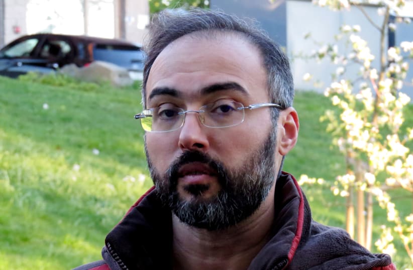 Author and blogger Iyad el-Baghdadi speaks during an interview in Oslo (photo credit: LEFTERIS KARAGIANNOPOULOS)