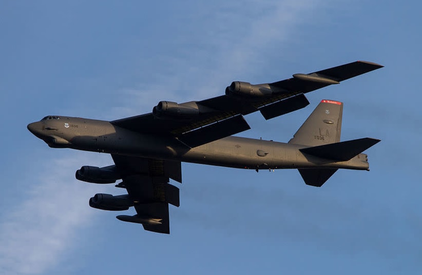 A B-52H-175-BW(61-0036) Stratofortress taking off from Tinker Air Force Base, in 2014 (photo credit: Wikimedia Commons)