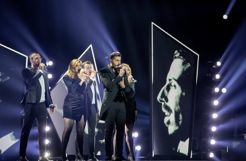 Kobi Marimi holds his first Eurovision rehearsal on Friday in Tel Aviv.  (photo credit: ANDRES PUTTING/EBU)