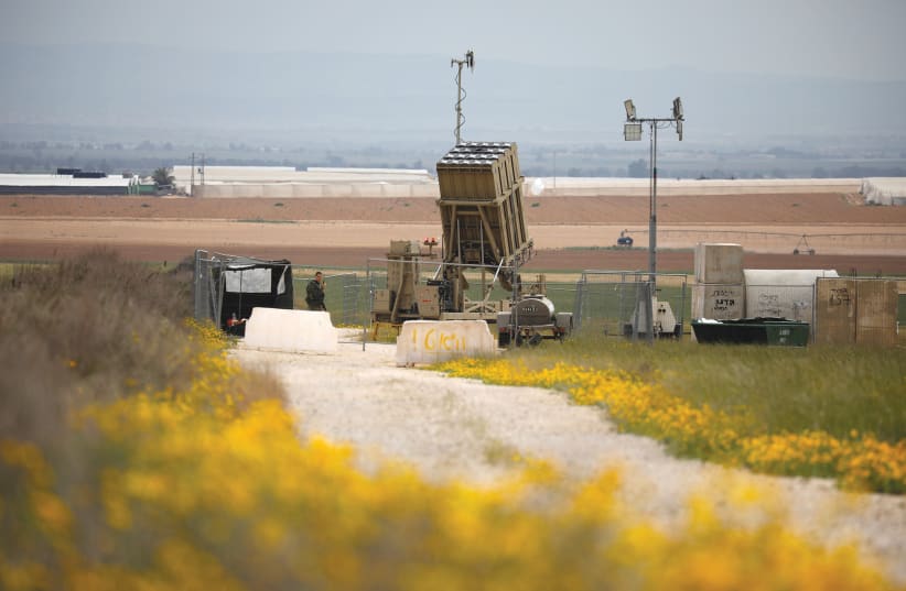 THE IRON Dome system, one of many cutting edge aspects of Israel’s defense sector that has received support from the US. (photo credit: REUTERS)