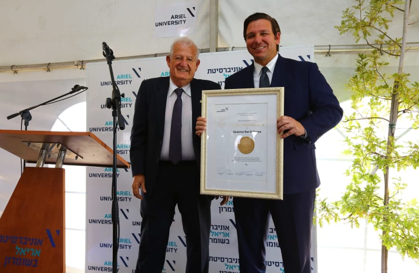 DeSantis in Ariel University (photo credit: THE GOVERNORS PRESS OFFICE)