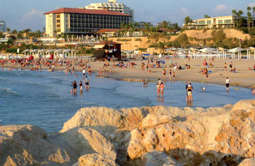 The beachfront of Herzliya, which offers an exquisite range of food (photo credit: BARRY BORMAN)