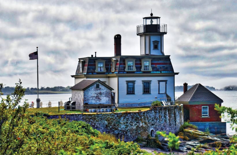 ROSE ISLAND Lighthouse on Narragansett Bay, Newport, Rhode Island. (photo credit: RON COGSWELL/FLICKR)