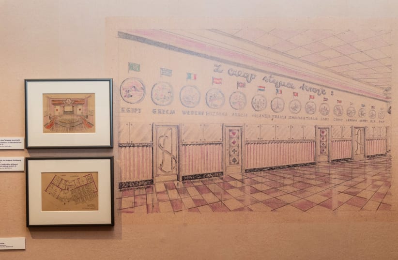 Simon Wiesenthal drawings in  "Café As" at the Jewish Museum Vienna. (photo credit: JEWISH MUSEUM VIENNA)