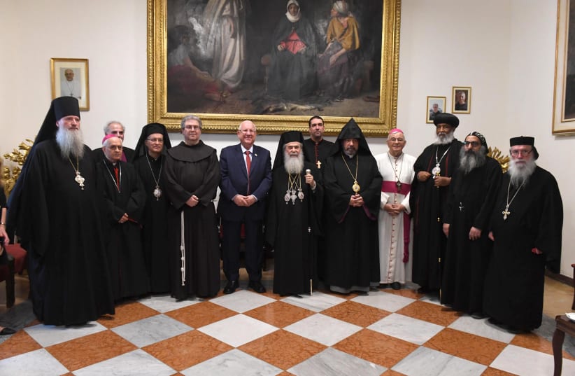 President  Reuven Rivlin met with heads of the Christian community ahead of Ascension Day on June 3rd, 2019 (photo credit: Mark Neiman/GPO)