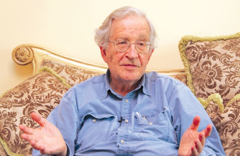 NOAM CHOMSKY is accused by the author of numerous inaccuracies and the projection of ‘a crippling ideological rigidity.’ (photo credit: MAJED JABER/REUTERS)