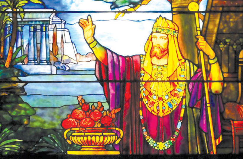 KING SOLOMON, stained glass, Tiffany Studios. (photo credit: A. DUARTE/FLICKR)