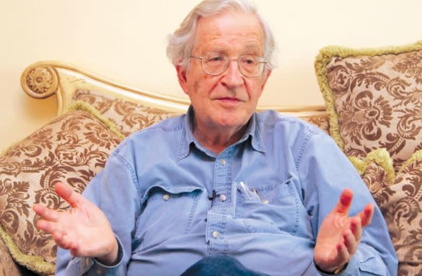 NOAM CHOMSKY is accused by the author of numerous inaccuracies and the projection of ‘a crippling ideological rigidity.’  (photo credit: MAJED JABER/REUTERS)