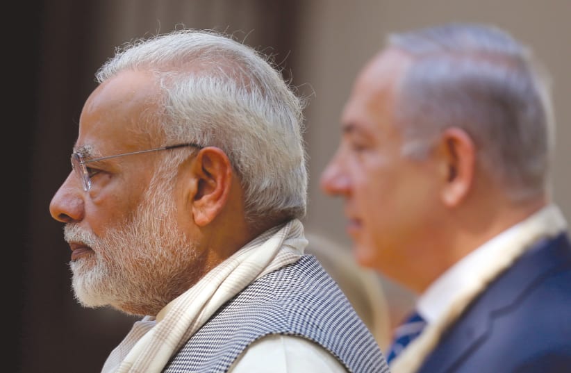 INDIAN PRIME MINISTER Narendra Modi and Prime Minister Benjamin Netanyahu meet last year.  (photo credit: REUTERS)