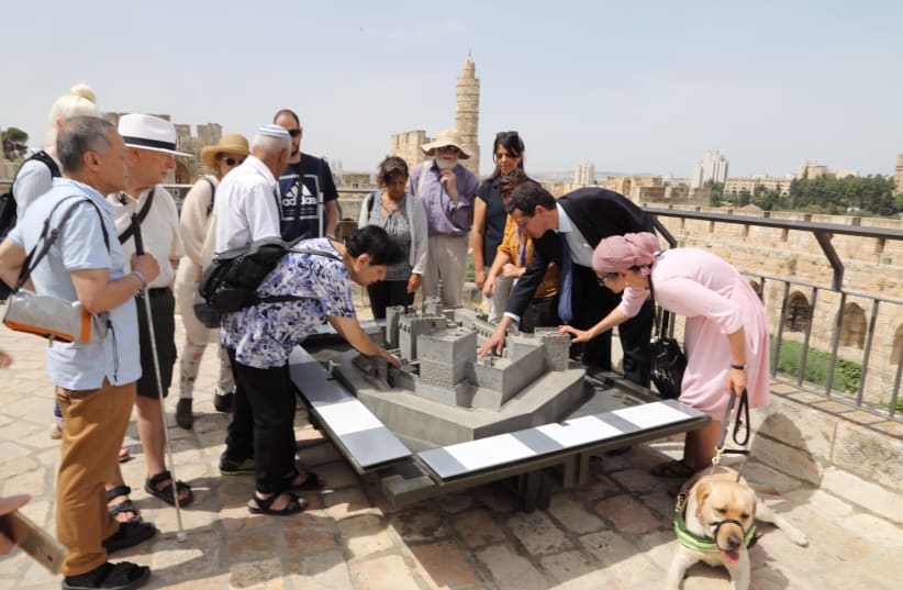 Blind day at the Tower of David Museum (photo credit: MARC ISRAEL SELLEM)
