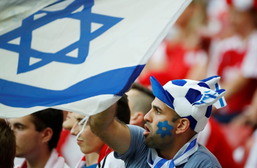 Euro 2020 Qualifier - Group G - Poland v Israel - National Stadium Warsaw, Warsaw, Poland - June 10, 2019 Israel fan on the stand before the match (photo credit: KACPER PEMPEL / REUTERS)