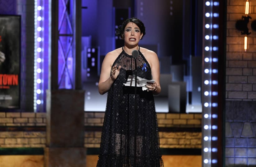Rachel Chavkin accepts the award for best direction of a musical for "Hadestown" (photo credit: USA TODAY)
