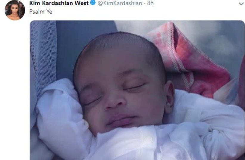 Kim Kardashian names new baby Pslam Ye (photo credit: screenshot)